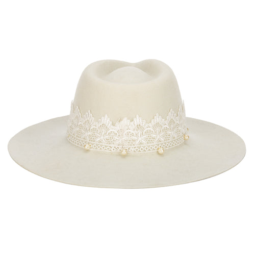 Now & Forever - Women's Felt Cowboy W/ Lace & Pearls