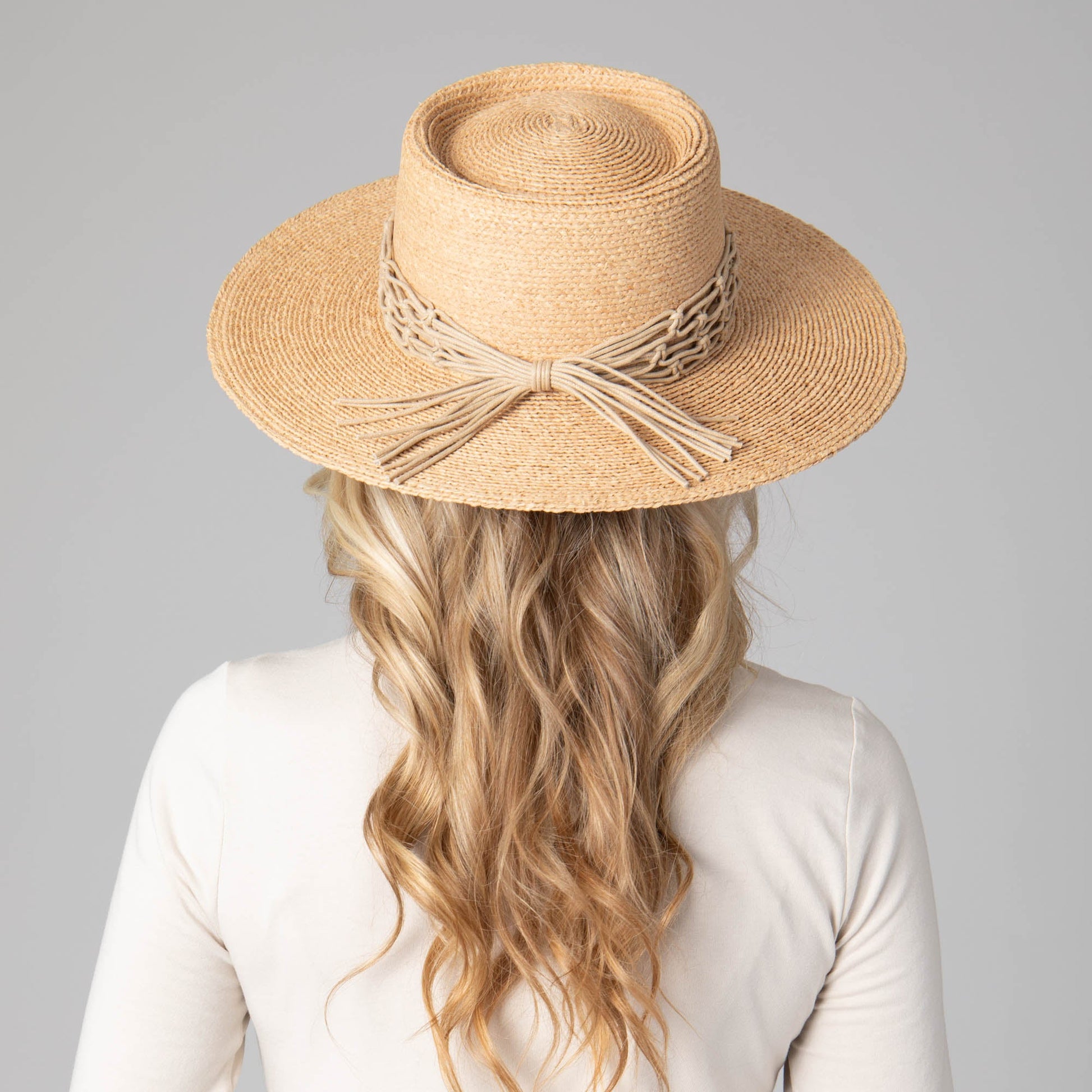 Sandy Beach -  Women's Raffia Braided Telescope Boater